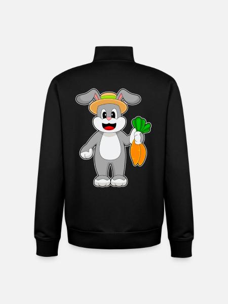 Bunny Farmer Carrot Farm - Unisex Organic Zip Sweatshirt by Stanley/Stella - black