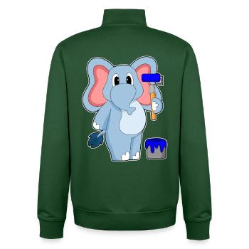 Peintre d’éléphants peinture à rouleaux - Sweat zippé unisexe en coton bio Stanley/Stella - vert bouteille - Dos - AI Model Male 185 dark (185cm)