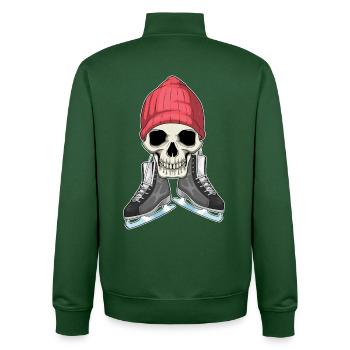 Totenkopf Eislaufen Schlittschuhe - Unisex Organic Zip Sweatshirt von Stanley/Stella - Flaschengrün - Hinten - AI Model Male 185 dark (185cm)
