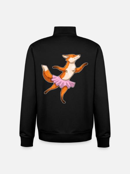 Fox Ballerina Ballet Dance - Unisex Organic Zip Sweatshirt by Stanley/Stella - black