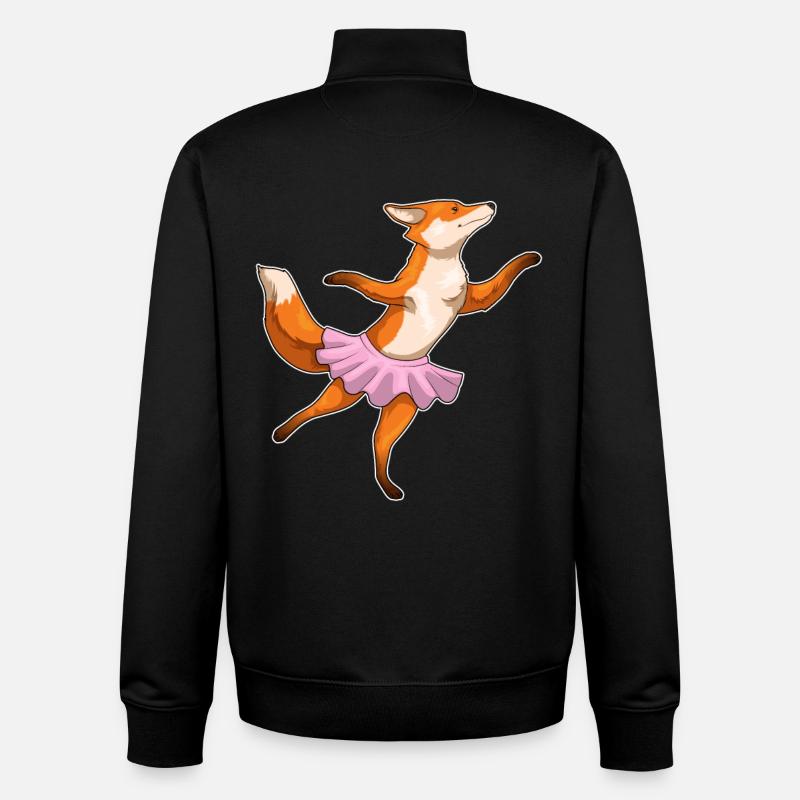 Fox Ballerina Ballet Dance - Sweat zippé unisexe en coton bio Stanley/Stella - noir