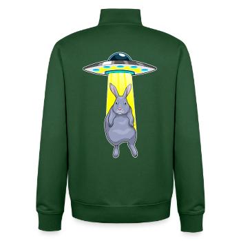Hase Raumschiff Weltraum - Unisex Organic Zip Sweatshirt von Stanley/Stella - Flaschengrün - Hinten - AI Model Male 185 dark (185cm)