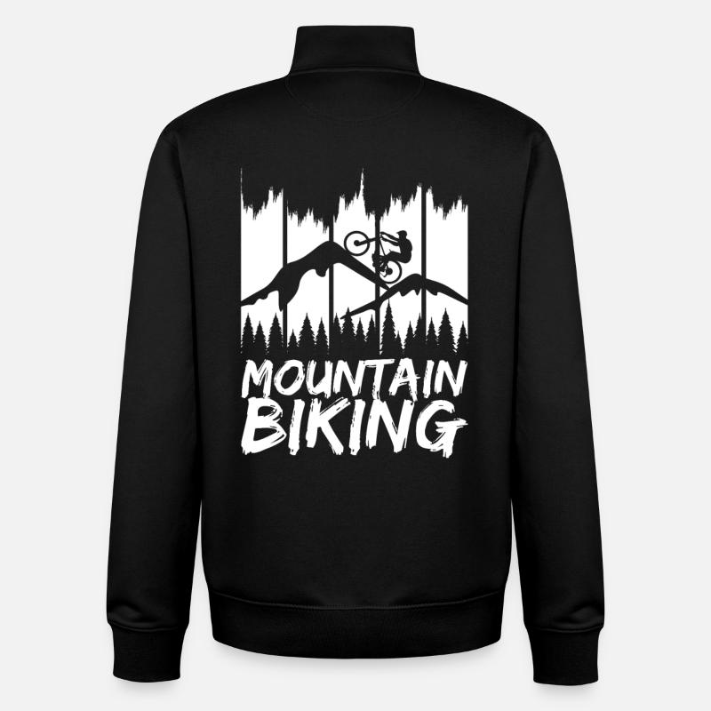 Fun mountain biking - Unisex Organic Zip Sweatshirt by Stanley/Stella - black