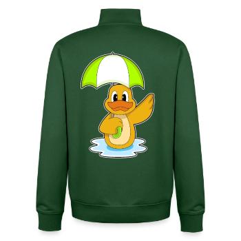 Duck Umbrella - Unisex Organic Zip Sweatshirt by Stanley/Stella - bottle green - Back - AI Model Male 185 dark (185cm)