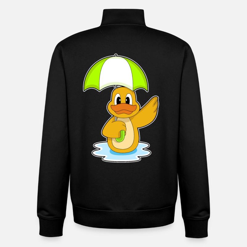 Duck Umbrella - Unisex Organic Zip Sweatshirt by Stanley/Stella - black