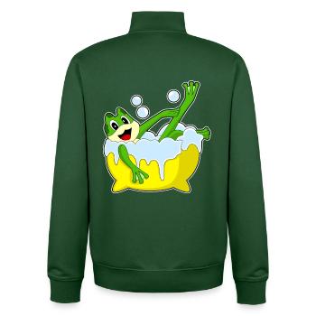 Frog Bathing Bathtub - Unisex Organic Zip Sweatshirt by Stanley/Stella - bottle green - Back - AI Model Male 185 dark (185cm)