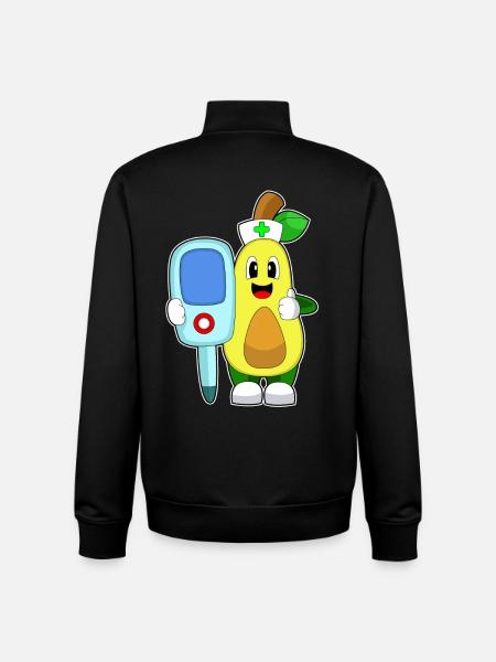 Avocado Nurse Clinical Thermometer - Unisex Organic Zip Sweatshirt by Stanley/Stella - black