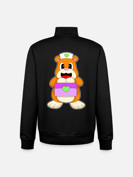 Hamster Nurse First Aid Kit - Unisex Organic Zip Sweatshirt by Stanley/Stella - black