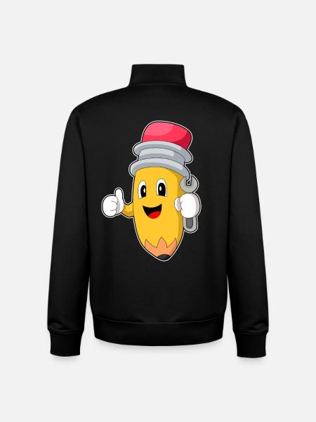 Pencil Mechanic Wrench Workshop - Unisex Organic Zip Sweatshirt by Stanley/Stella - black