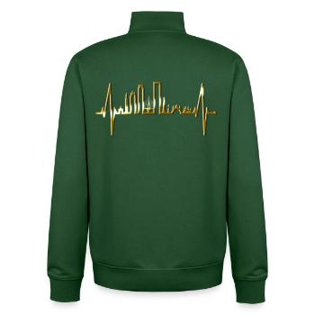 Boston Skyline Herzschlag USA Fan Herz Puls Liebe - Unisex Organic Zip Sweatshirt von Stanley/Stella - Flaschengrün - Hinten - AI Model Male 185 dark (185cm)