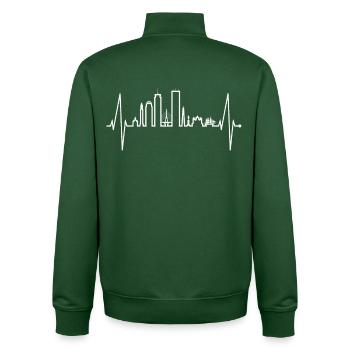 Boston Skyline Herzschlag USA Fan Herz Puls Liebe - Unisex Organic Zip Sweatshirt von Stanley/Stella - Flaschengrün - Hinten - AI Model Male 185 dark (185cm)