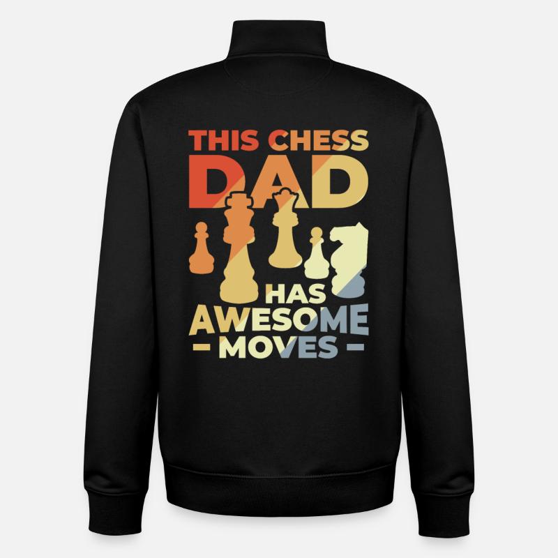 Papa d’échecs - Sweat zippé unisexe en coton bio Stanley/Stella - noir