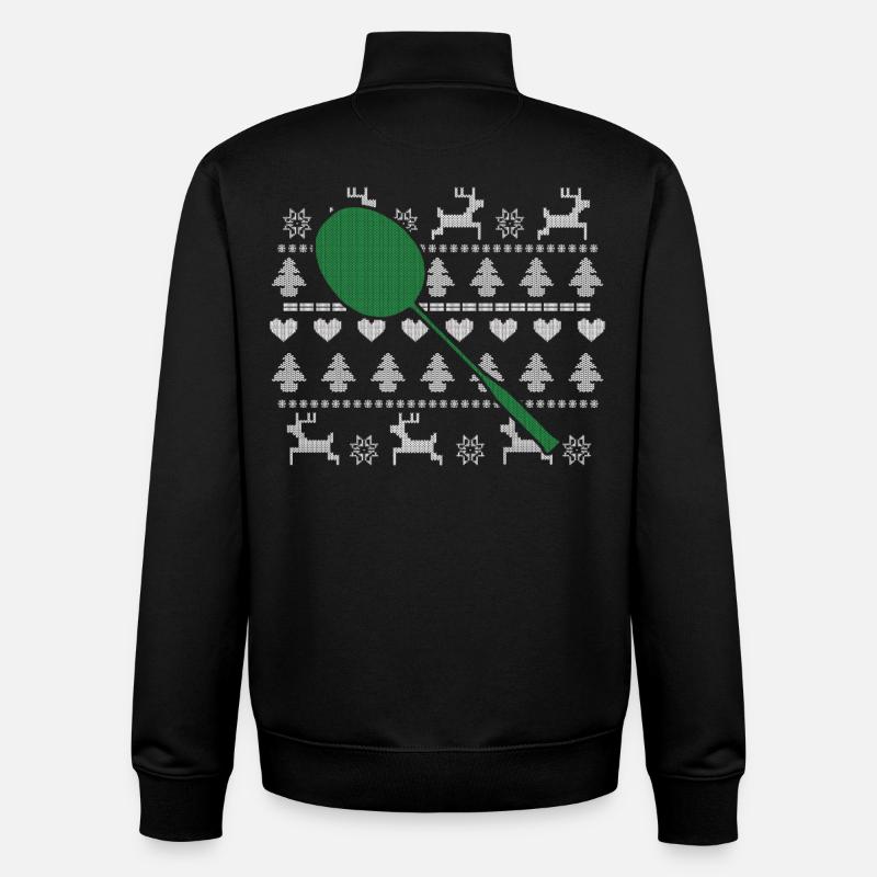 Badminton Weihnachten - Unisex Organic Zip Sweatshirt von Stanley/Stella - Schwarz