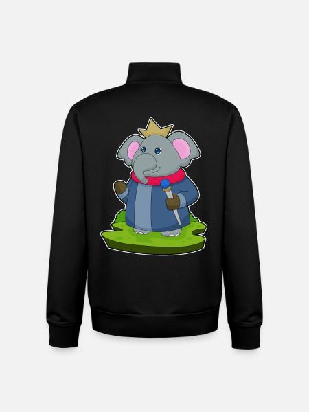 Elephant Crown - Unisex Organic Zip Sweatshirt by Stanley/Stella - black