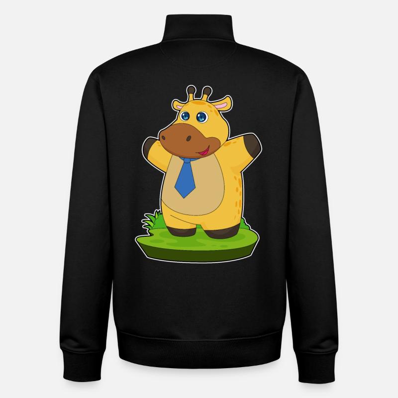 Cravate de gentleman girafe - Sweat zippé unisexe en coton bio Stanley/Stella - noir