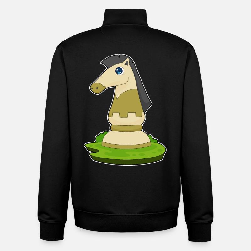 Schachfigur Springer Schach - Unisex Organic Zip Sweatshirt von Stanley/Stella - Schwarz