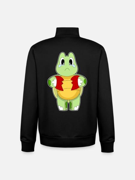 Turtle Heart - Unisex Organic Zip Sweatshirt by Stanley/Stella - black