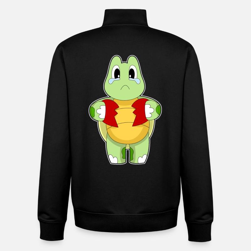 Schildkröte Herz zerbrochen - Unisex Organic Zip Sweatshirt von Stanley/Stella - Schwarz
