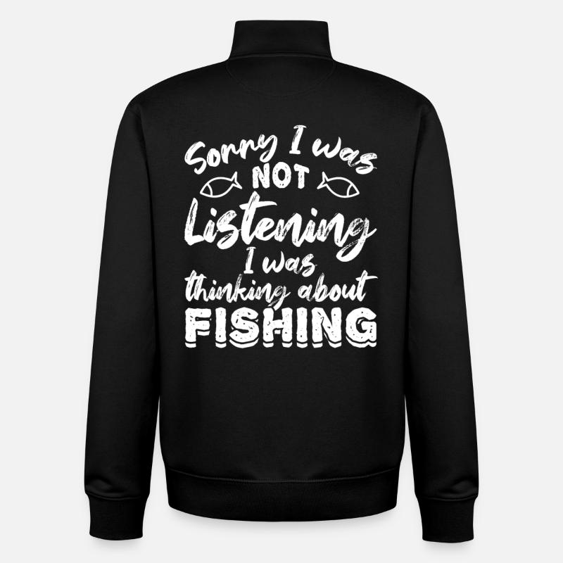 Anglerspruch - Unisex Organic Zip Sweatshirt von Stanley/Stella - Schwarz
