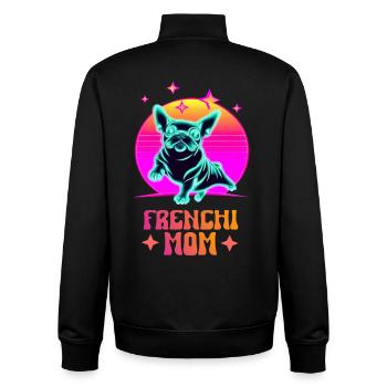 Frenchie Mom - Unisex Organic Zip Sweatshirt von Stanley/Stella - Schwarz - Hinten - AI Model Male 185 light (185cm)
