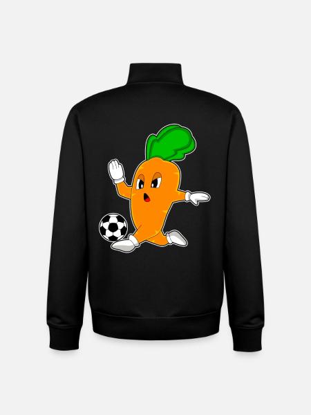 Carrot Soccer Player Soccer - Unisex Organic Zip Sweatshirt by Stanley/Stella - black