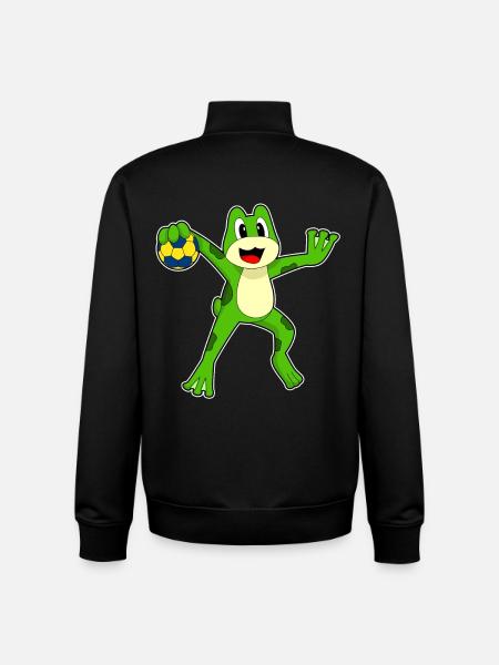 Frog Handball Player Handball - Unisex Organic Zip Sweatshirt by Stanley/Stella - black