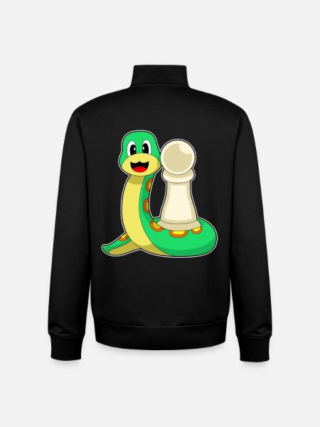 snake chess piece pawn chess - Unisex Organic Zip Sweatshirt by Stanley/Stella - black
