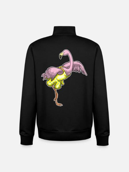 Flamingo Polka Dots Dress - Unisex Organic Zip Sweatshirt by Stanley/Stella - black