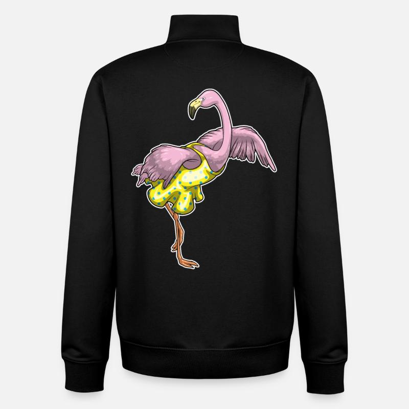 Flamingo Polka Dots Kleid - Unisex Organic Zip Sweatshirt von Stanley/Stella - Schwarz