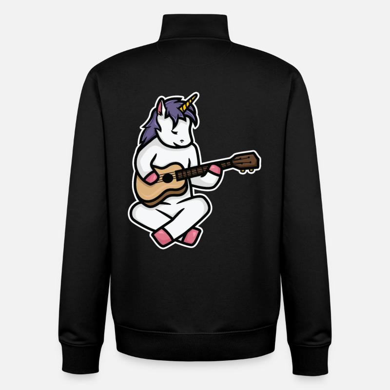 Ukulele Unicorn - Unisex Organic Zip Sweatshirt by Stanley/Stella - black