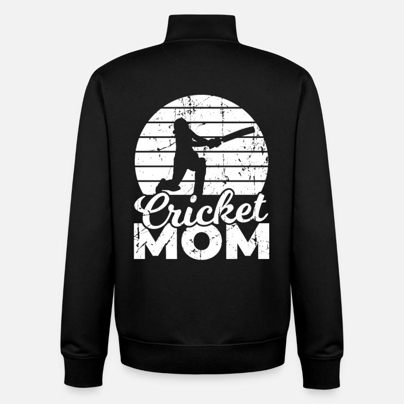 Maman de cricket - Sweat zippé unisexe en coton bio Stanley/Stella - noir