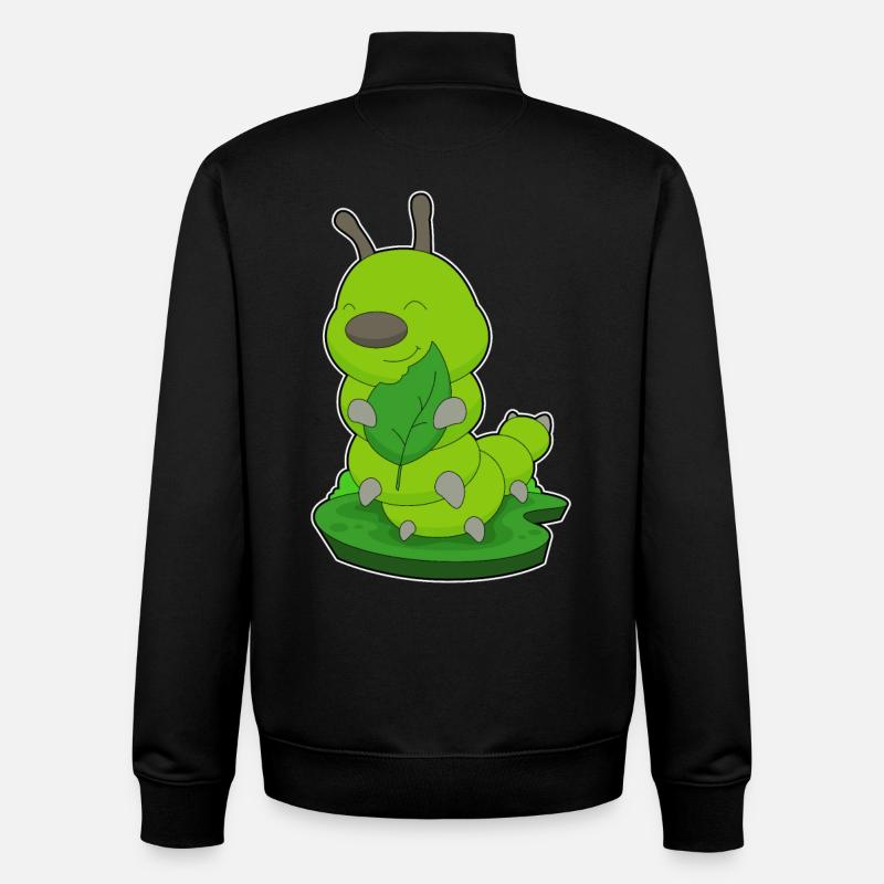 Caterpillar Leaf - Unisex Organic Zip Sweatshirt by Stanley/Stella - black
