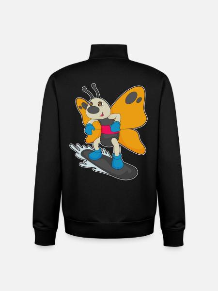 Snowboardeur papillon Snowboard - Sweat zippé unisexe en coton bio Stanley/Stella - noir