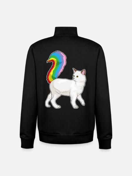 Katze Regenbogen - Unisex Organic Zip Sweatshirt von Stanley/Stella - Schwarz