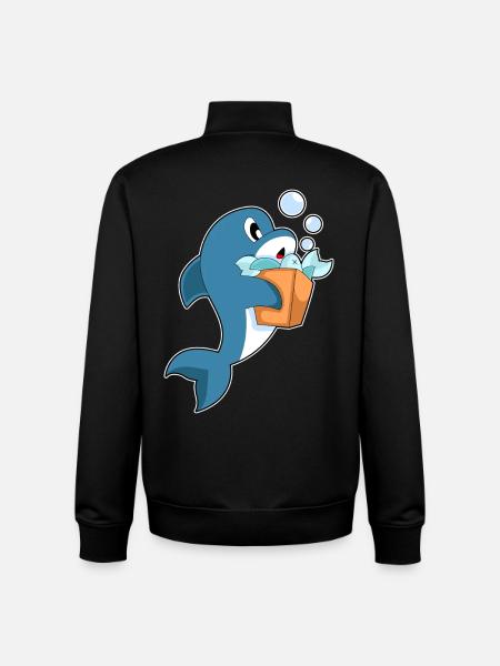 Dolphin Fish - Unisex Organic Zip Sweatshirt by Stanley/Stella - black