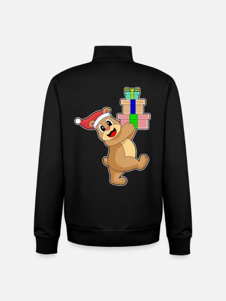 Bear Christmas Packages - Unisex Organic Zip Sweatshirt by Stanley/Stella - black