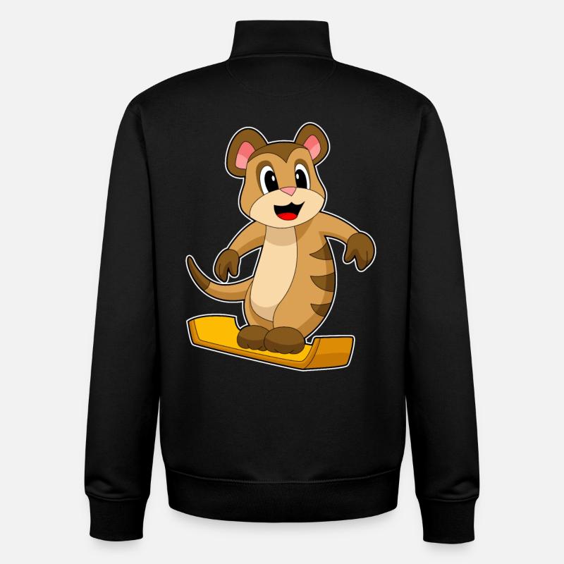 Suricate Snowboard Sports d’hiver - Sweat zippé unisexe en coton bio Stanley/Stella - noir
