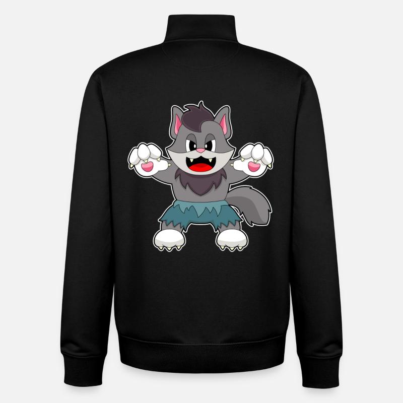 Katze Halloween - Unisex Organic Zip Sweatshirt von Stanley/Stella - Schwarz