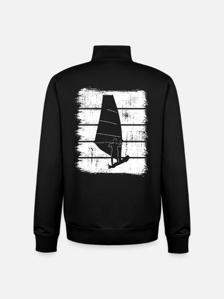 Windsurfing Sketch - Unisex Organic Zip Sweatshirt by Stanley/Stella - black