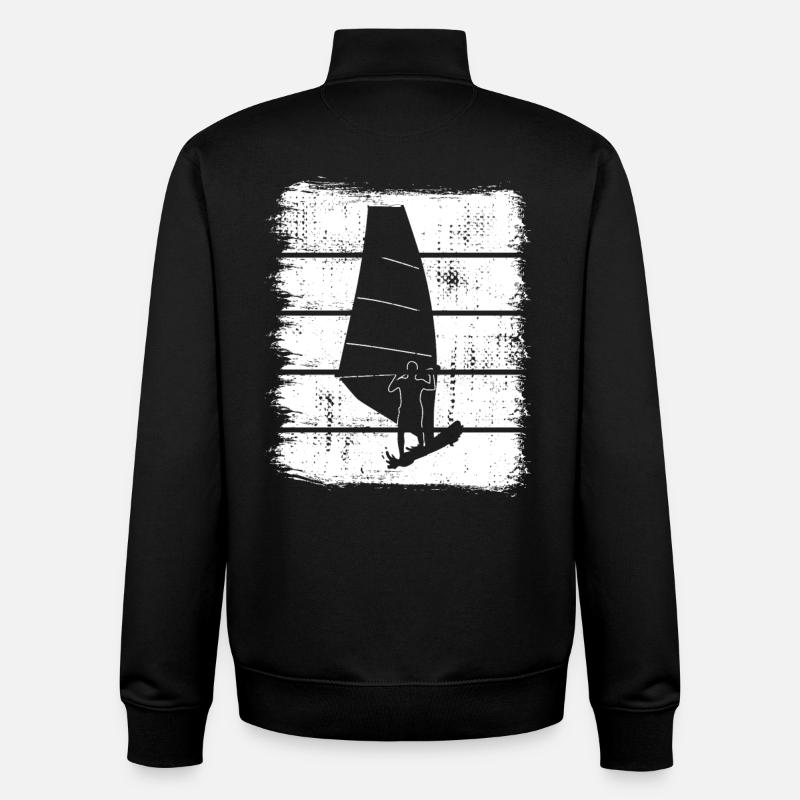 Windsurfen Skizze - Unisex Organic Zip Sweatshirt von Stanley/Stella - Schwarz