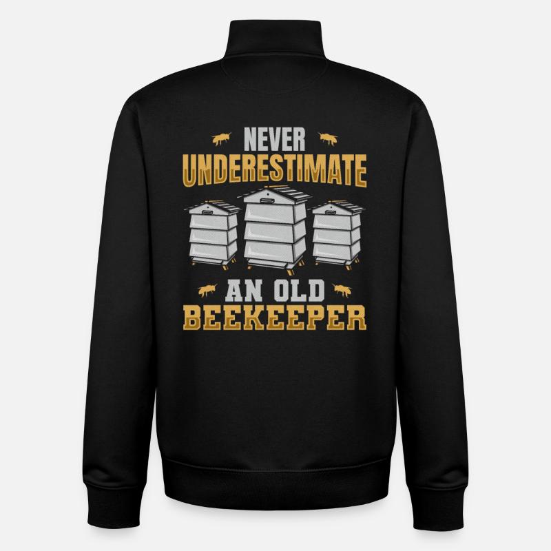 Never Underestimate An Old Beekeeper - Unisex Organic Zip Sweatshirt von Stanley/Stella - Schwarz