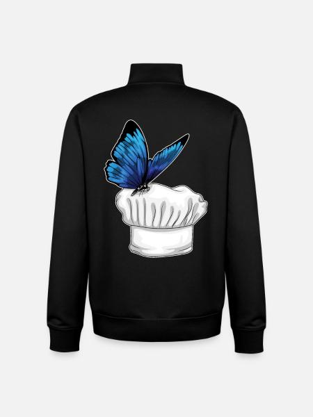 Butterfly Chef Chef Hat Cooking - Unisex Organic Zip Sweatshirt by Stanley/Stella - black