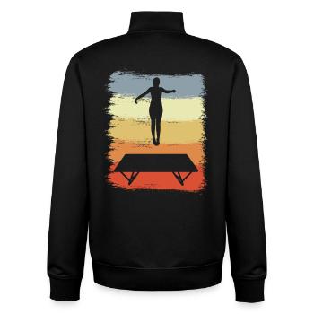 Vintage Trampolinist Skizze - Unisex Organic Zip Sweatshirt von Stanley/Stella - Schwarz - Hinten - AI Model Male 185 light (185cm)