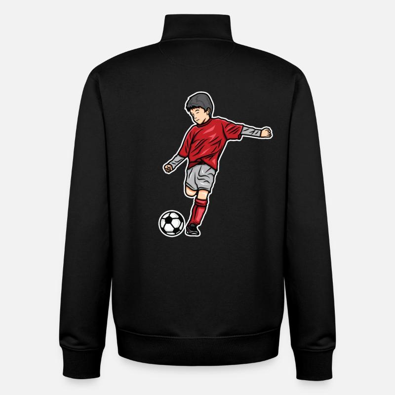 Fußball Kind Skizze - Unisex Organic Zip Sweatshirt von Stanley/Stella - Schwarz