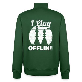 Lustiger Schachspieler Spruch - Unisex Organic Zip Sweatshirt von Stanley/Stella - Flaschengrün - Hinten - AI Model Male 185 dark (185cm)
