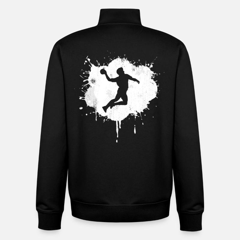 Drôle de handballeur - Sweat zippé unisexe en coton bio Stanley/Stella - noir