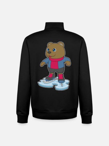 Patins à glace Bear - Sweat zippé unisexe en coton bio Stanley/Stella - noir