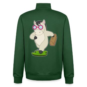 Mallette pour entrepreneur cheval - Sweat zippé unisexe en coton bio Stanley/Stella - vert bouteille - Dos - AI Model Male 185 dark (185cm)