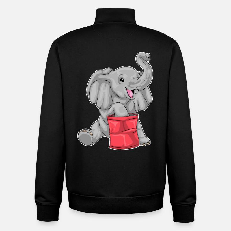 Elephant Chips - Unisex Organic Zip Sweatshirt by Stanley/Stella - black