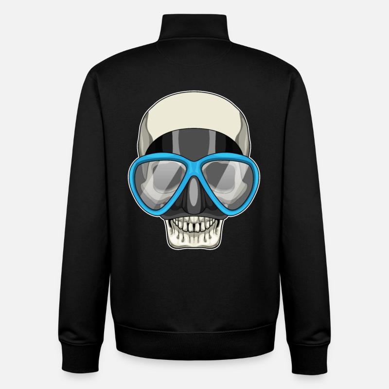 Lunettes de natation crâne - Sweat zippé unisexe en coton bio Stanley/Stella - noir